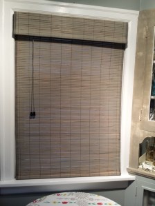 Bamboo shade painted w French Linen