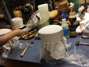 Buckram on block for my hat